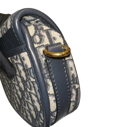 Used DIOR Oblique Jacquard Bobby Shoulder Bag Blue Navy GHW