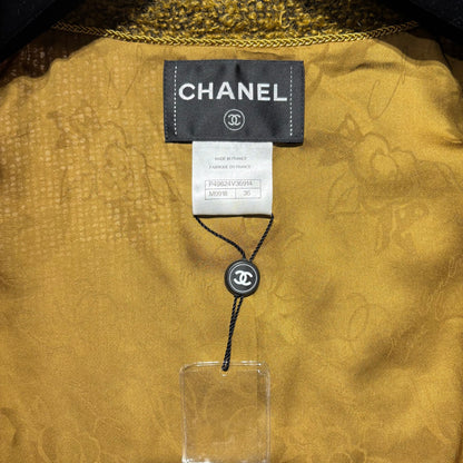 CHANEL YELLOW CROPPED TWEED JACKET [3000262]