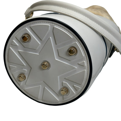Used DIOR Leather Vibe Bucket Bag White Navy Blue