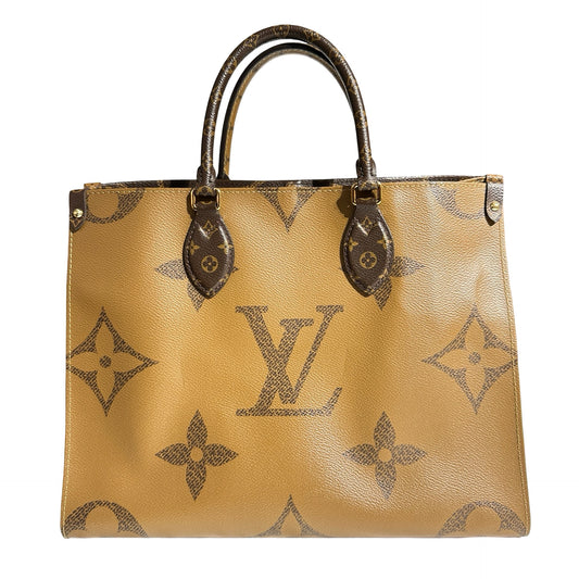 Used LOUIS VUITTON Canvas Used Louis Vuitton Monogram Brown On the Go Tote Bag Brown GHW