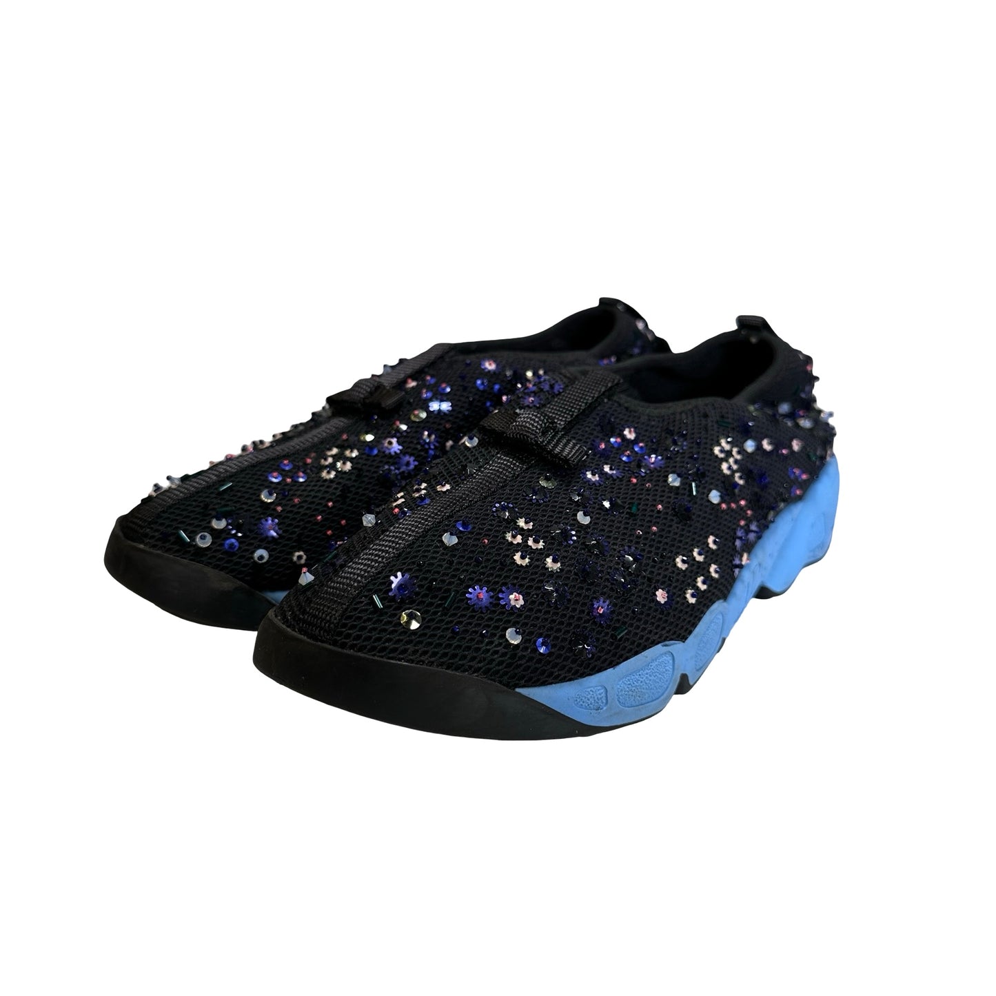 Used DIOR Mesh Embellished Fusion Sneakers Black Blue