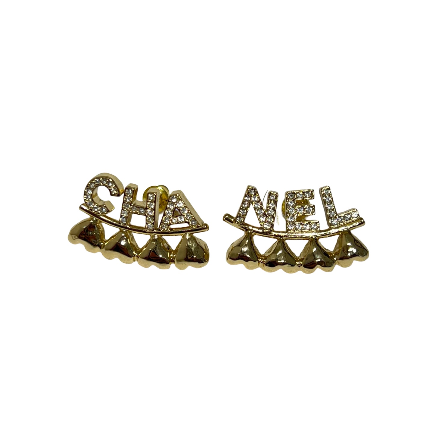 B23 P Gold,Diamantés CHANEL Stud Earrings with Hearts Earrings & Earpins [100371]