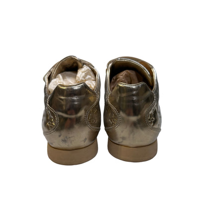 Used LOUIS VUITTON Calfskin Leather Monogram Shoes Gold