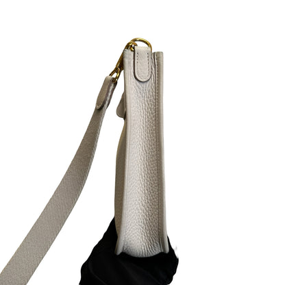 Used HERMES Clemence Leather Evelyne Cross body bag Craie
