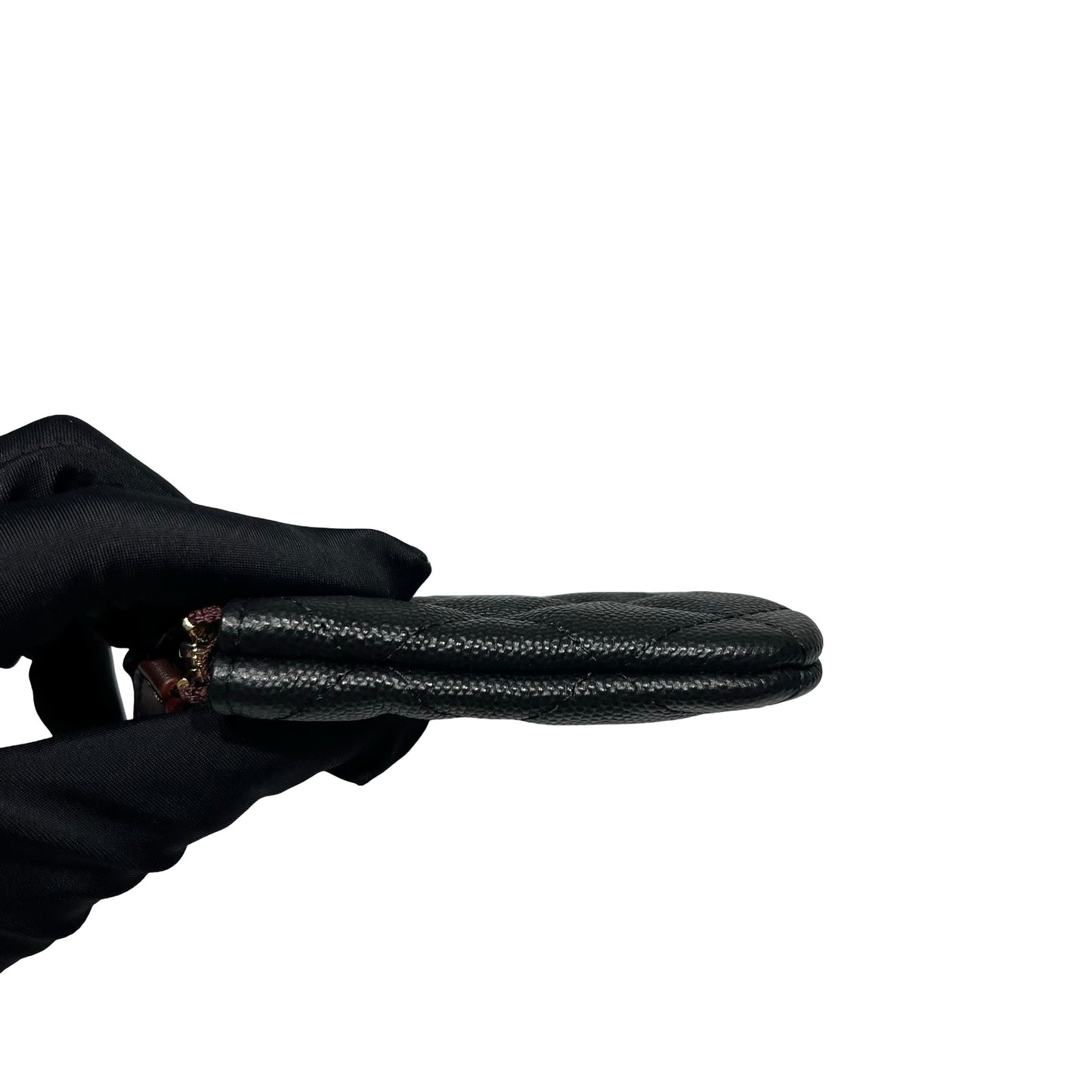 Unused CHANEL Calfskin Leather Pouch Black GHW