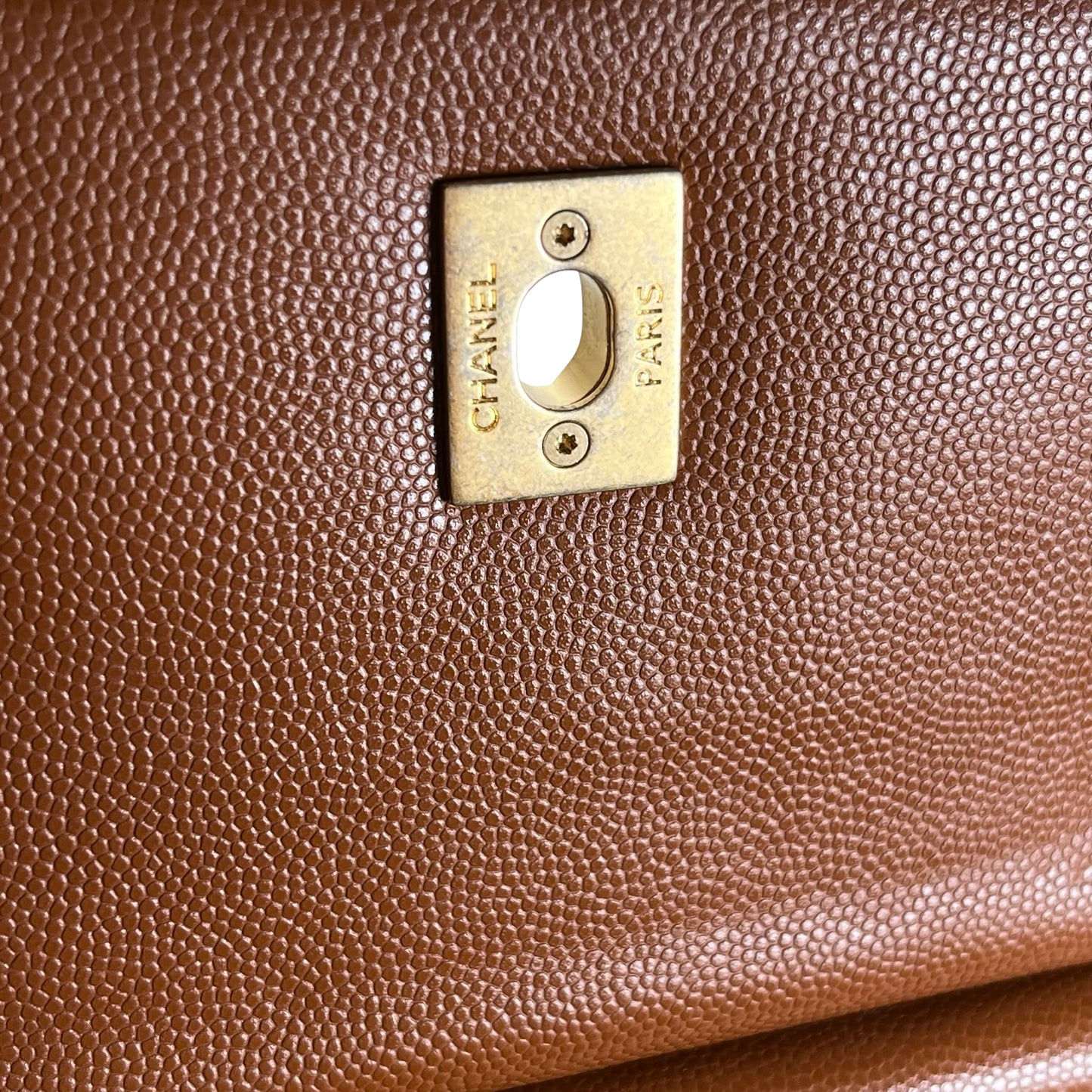 Used CHANEL Quilted Caviar 23A chain Backpack Shoulder Bag Brown