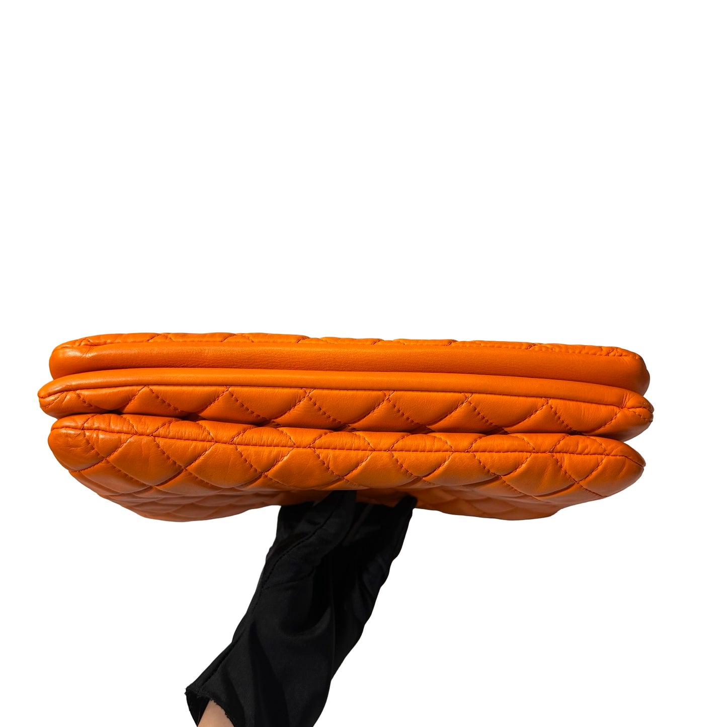Used CHANEL FLAP Cross Body Orange PHW Cross Body Bag Orange