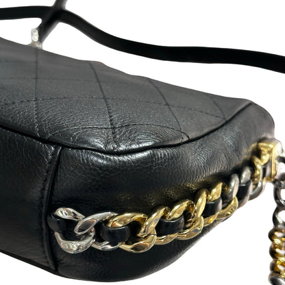 Used CHANEL Cross Body Bag Black GHW PHW