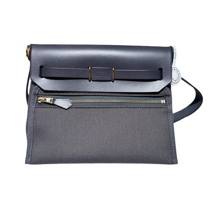 Unused HERMÈS Mini Herbag Two Way Shoulder Bag Grey GHW