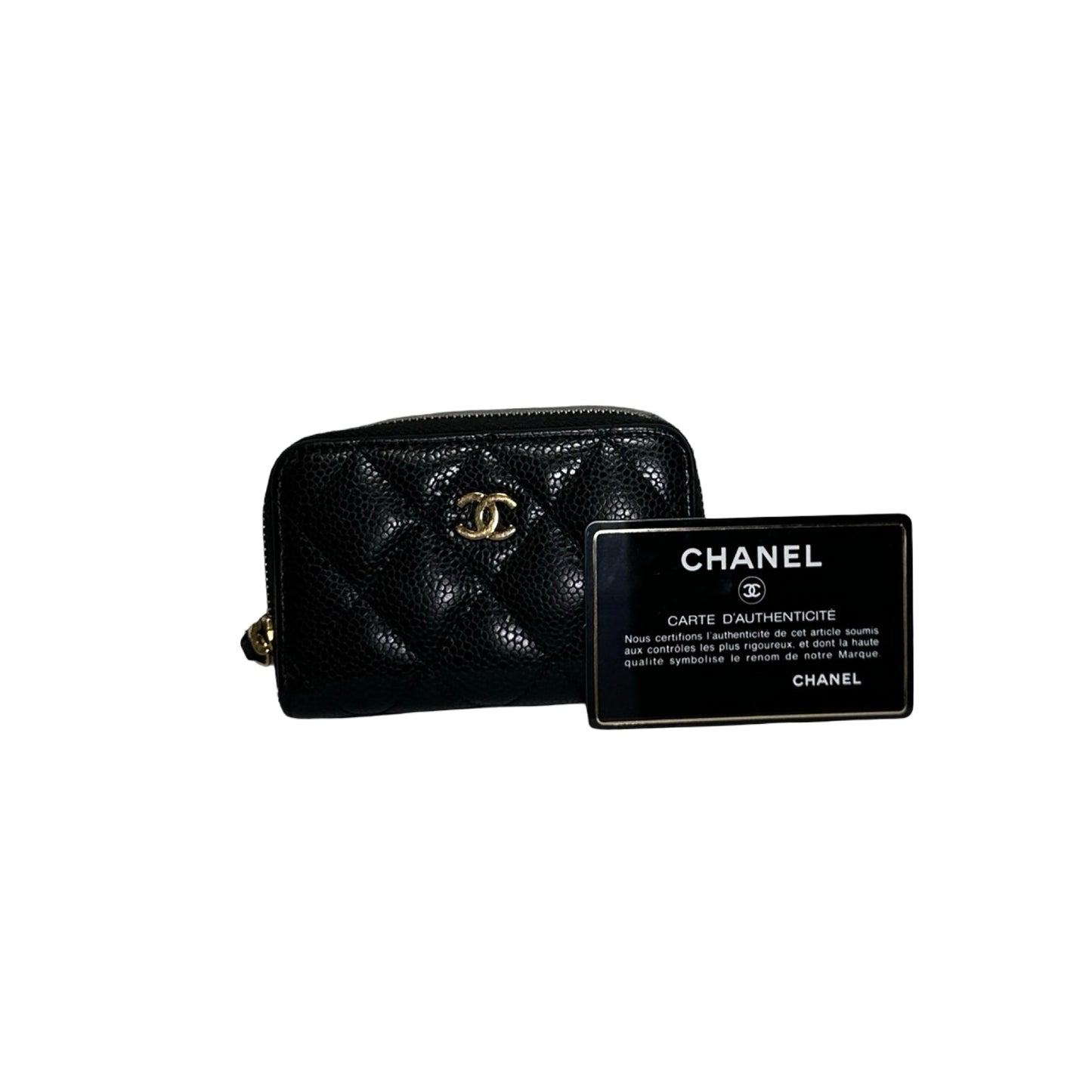 Used CHANEL Caviar Quilted Classic Zipped Coin Purse Coin Purse Black GHW