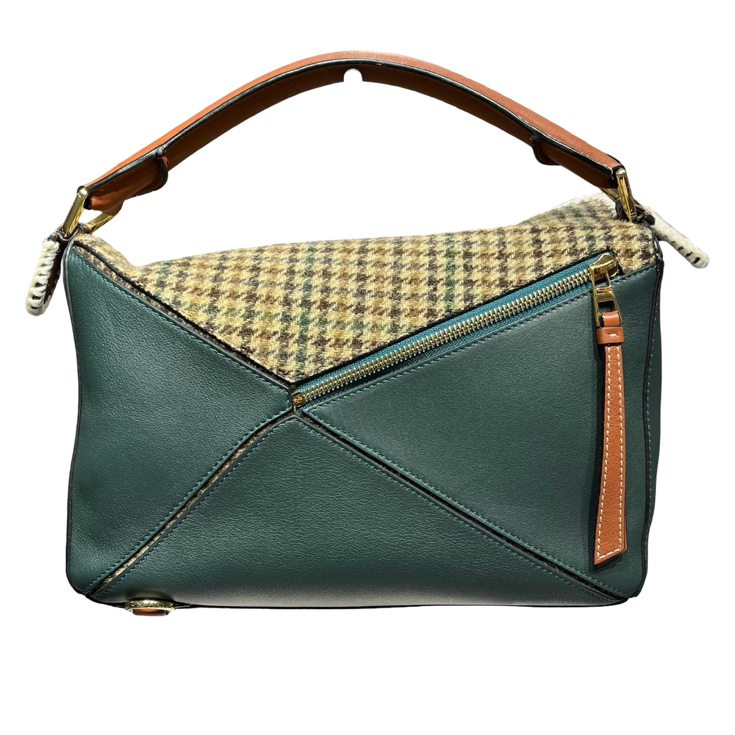 Used LOEWE Puzzle Medium Crossbody Bag Brown Green