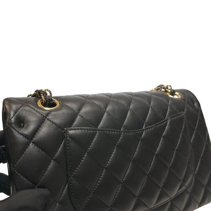 Used CHANEL Lambskin CF 25 Clambskin Chain Shoulder Bag Black