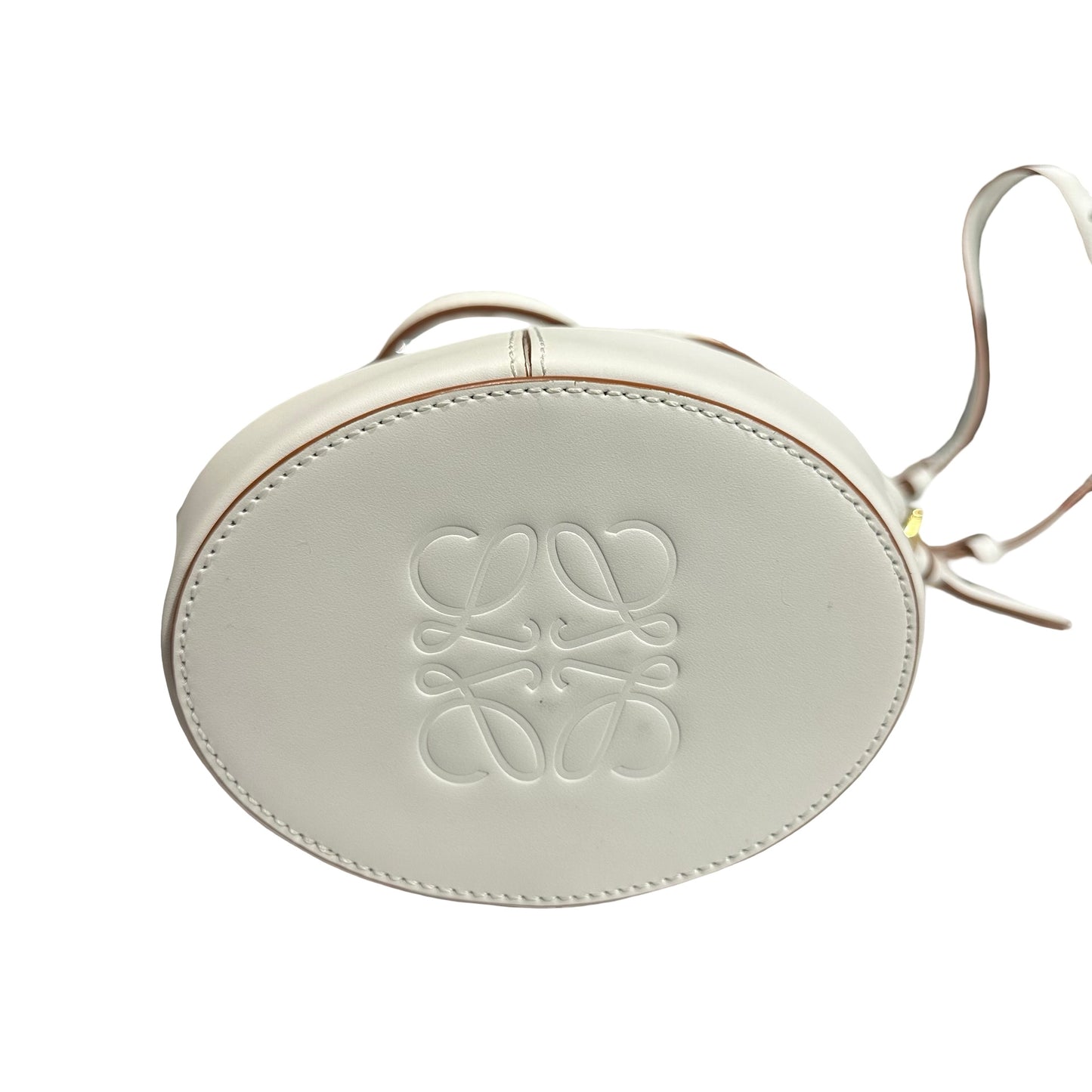 Used LOEWE Calfskin Leather Balloon Small Cross Body Bag White
