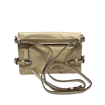 Used PRADA Lambskin Leather Shoulder Bag Beige