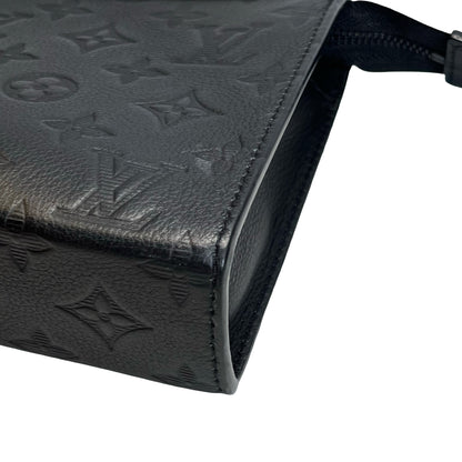 Used LOUIS VUITTON Monogram Empreinte Pochette Cle Clutch Black