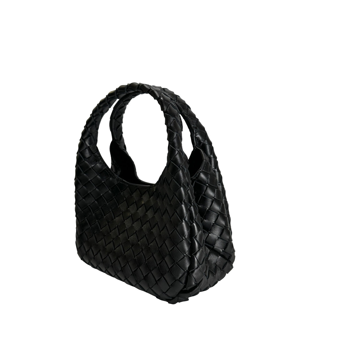 Used BOTTEGA VENETA Intrecciato Leather Jodie Handbag Black