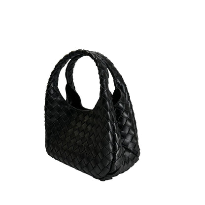 Used BOTTEGA VENETA Intrecciato Leather Jodie Handbag Black