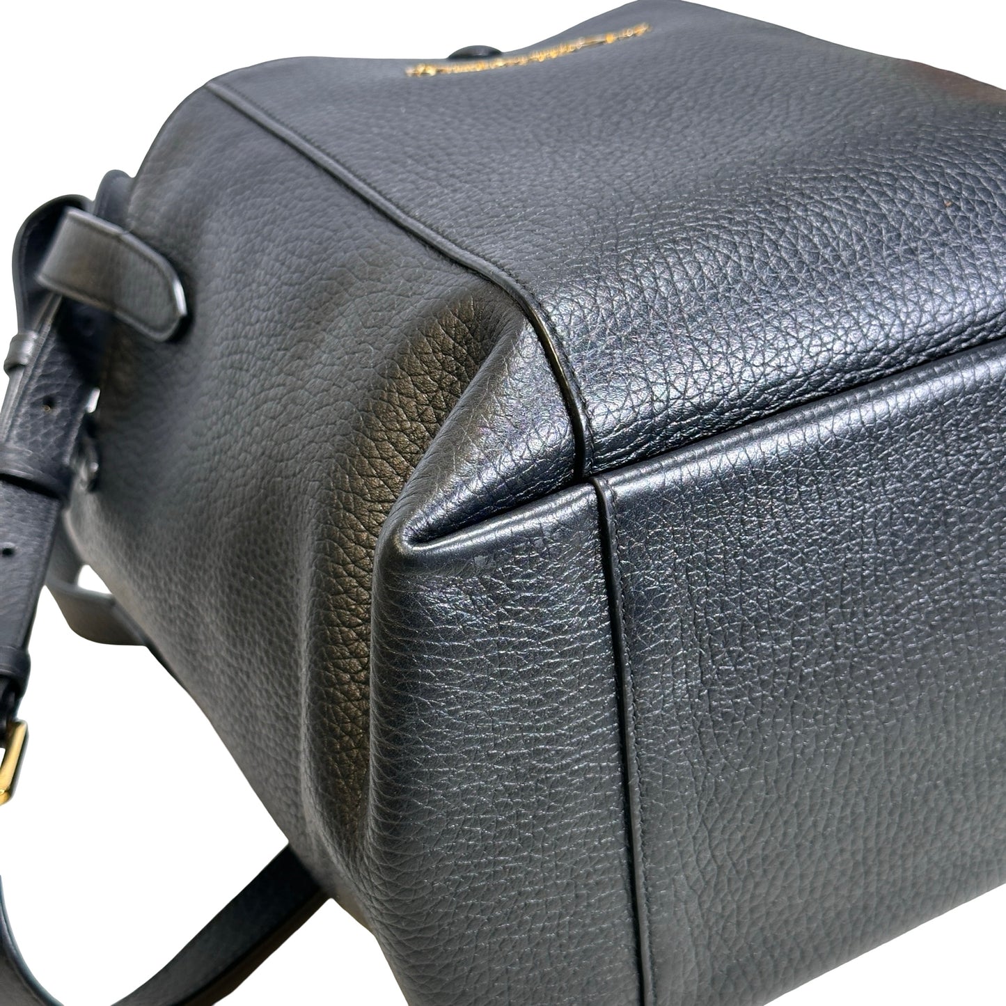 Used DIOR Grained Calfskin C'est Dior Bucket Bag Black GHW