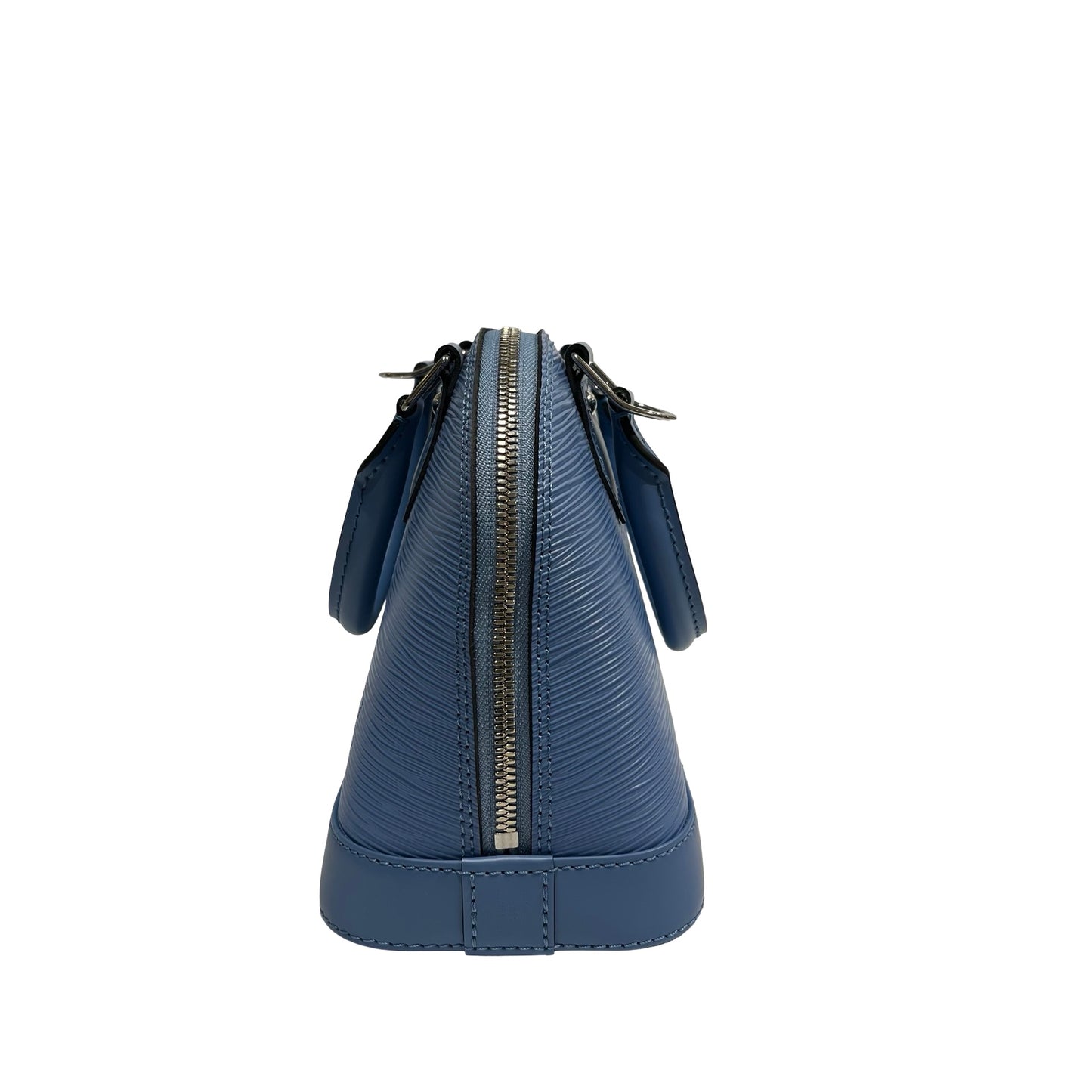 Used LOUIS VUITTON Calfskin Leather Alma Two Way Shoulder Bag PHW Blue