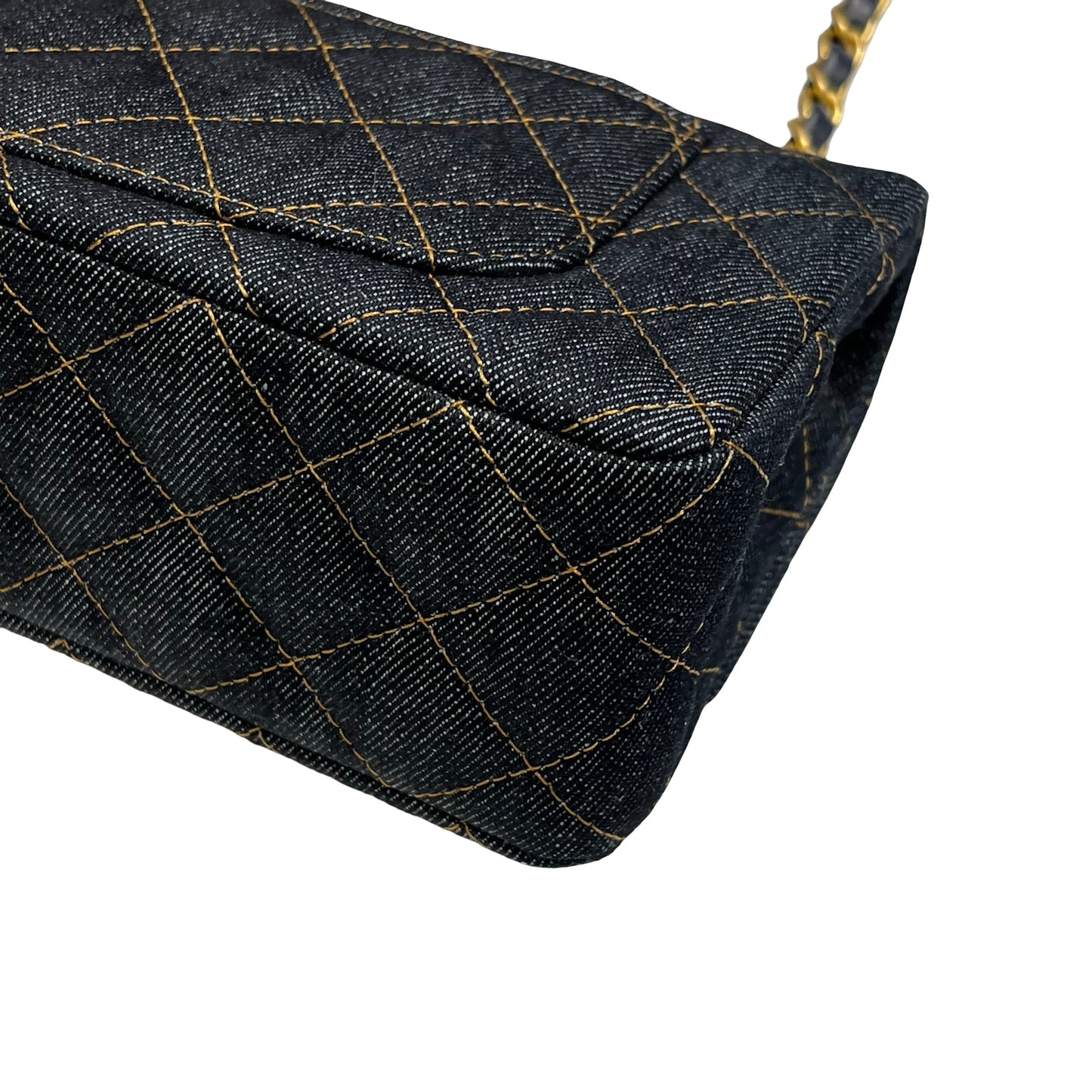 Unused Chanel Denim 20 Mini Flap Shoulder Bag Navy Blue GHW