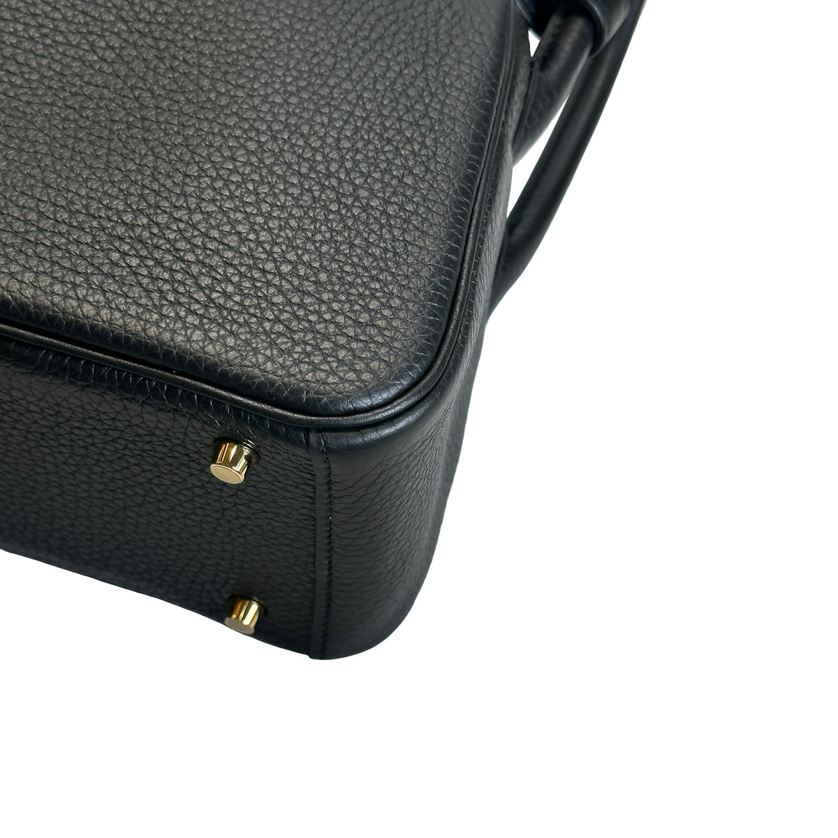 Brand New HERMES Leather Mini Lindy Handbag Black GHW