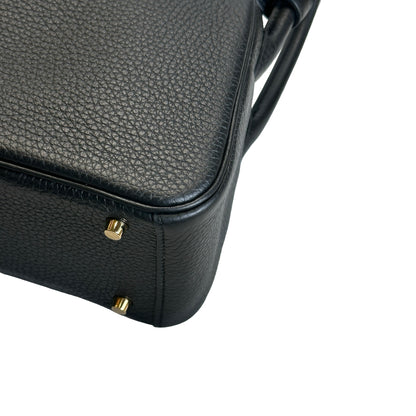 Brand New HERMES Leather Mini Lindy Handbag Black GHW