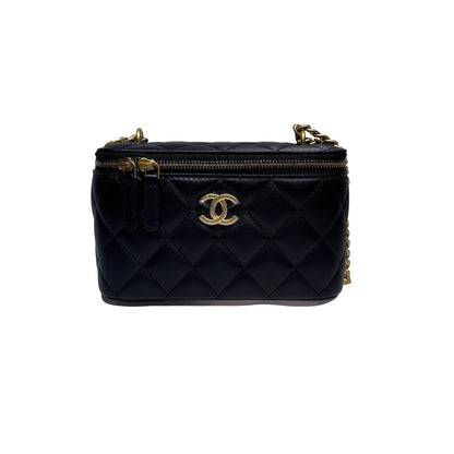 Chanel Vanity Chain Shoulder Bag Black GHW