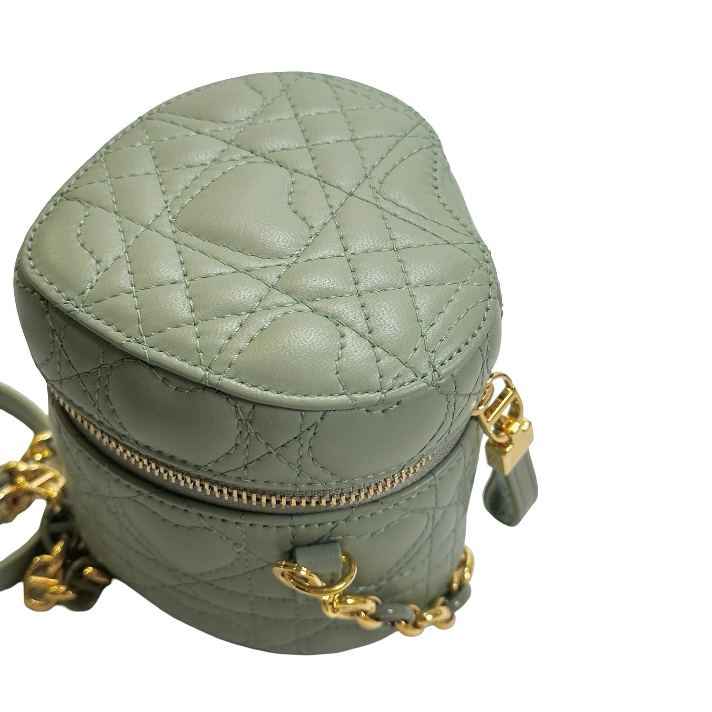 Used DIOR Cannage Dior Travel Vanity Case Vanity case Green GHW