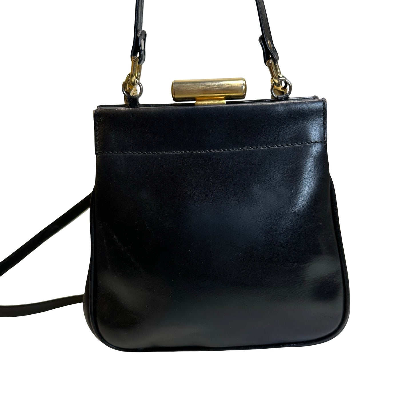 Used CELINE Leather Vintage Cross body bag Cross body bag Black GHW