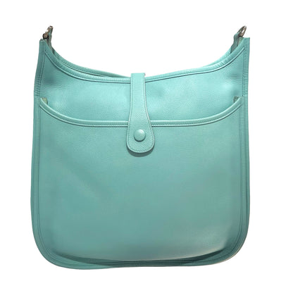 Used HERMÈS Evelyne Shoulder Bag 3P Bleu Atoll PHW