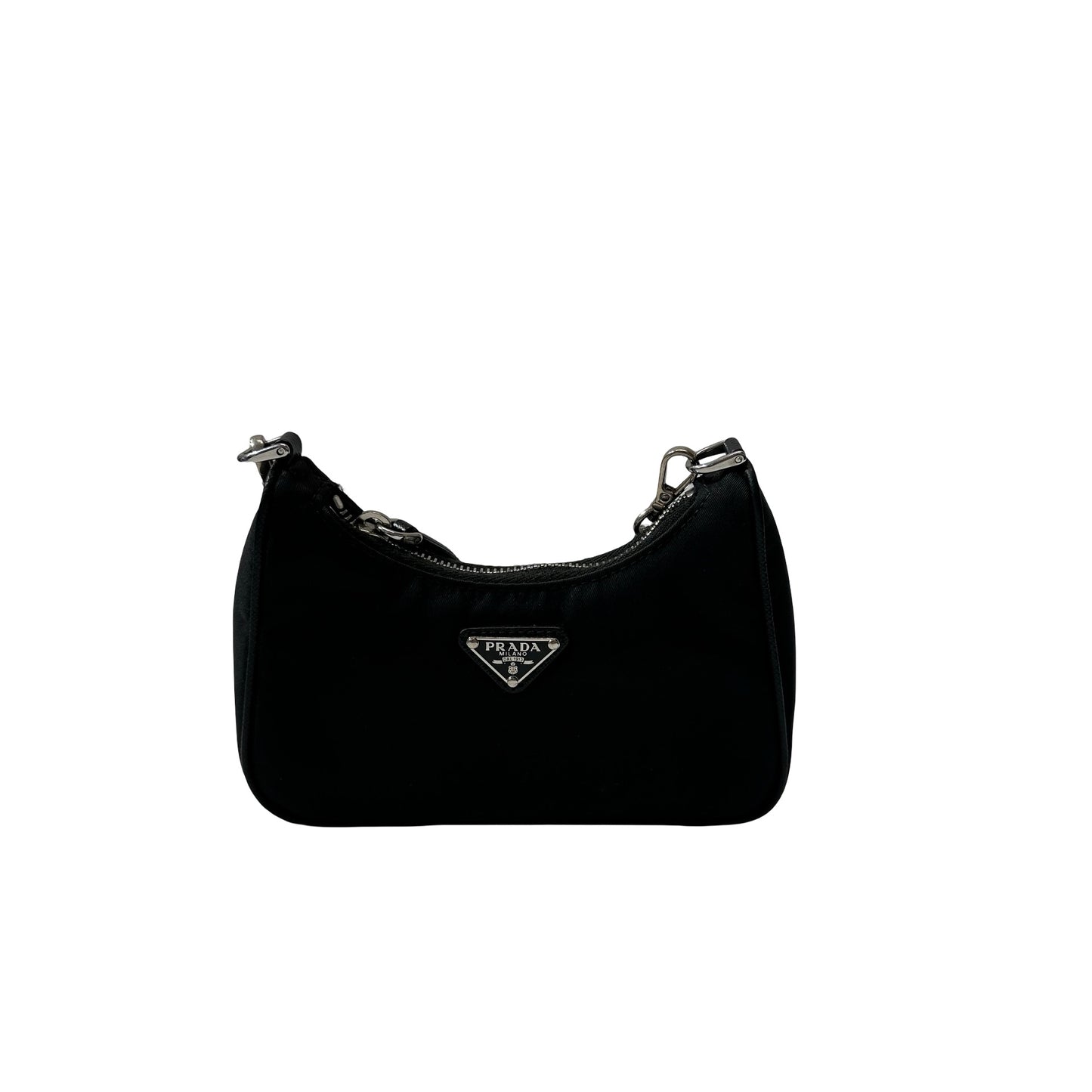 Used PRADA Re-nylon Re-edition 2005 Chain Shoulder Bag Black PHW
