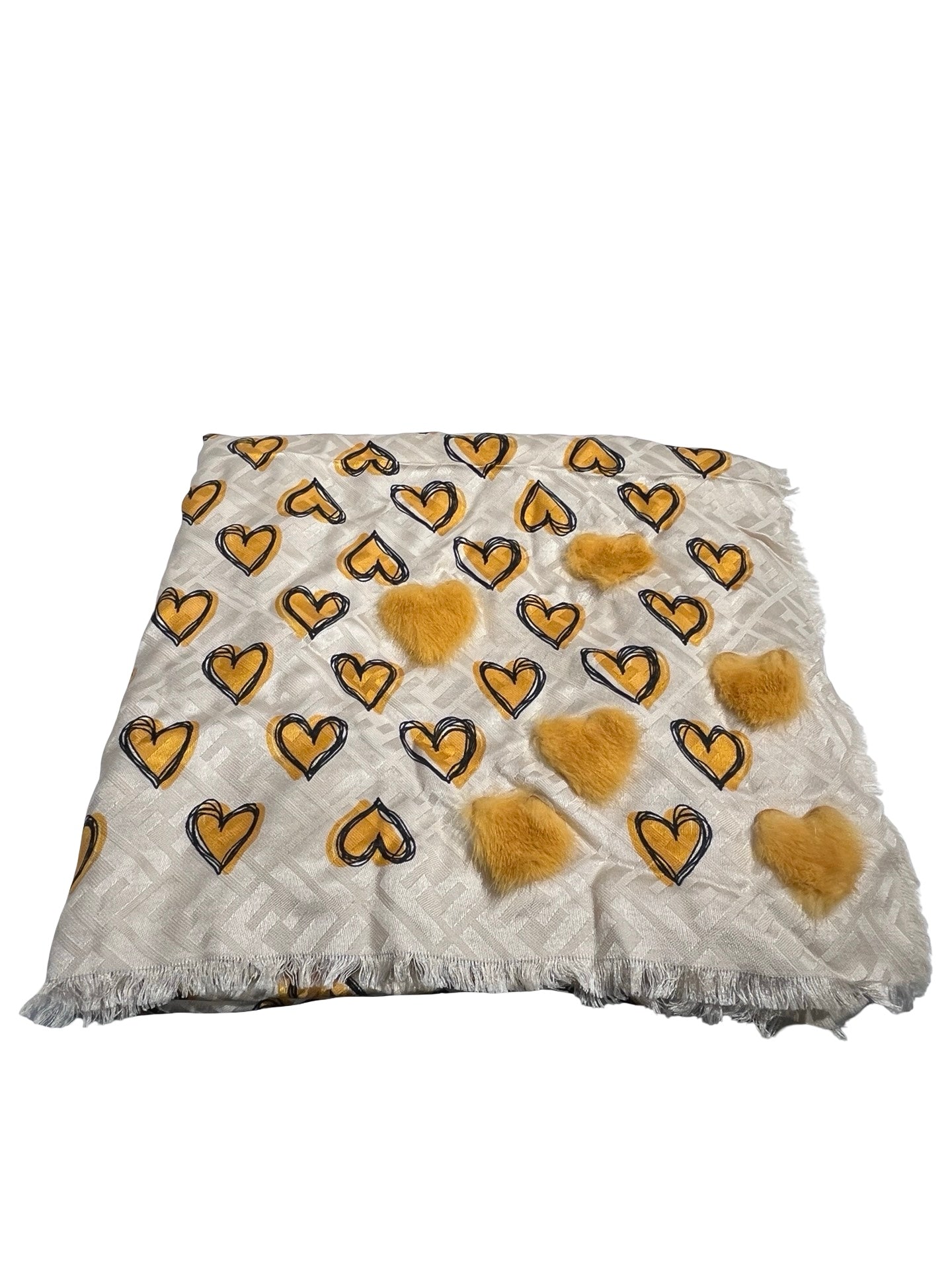 Used FENDI Scarf Scarf Beige Yellow