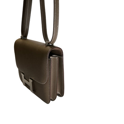 Brand New HERMES Epsom Leather Constance Crossbody Bag Etoupe