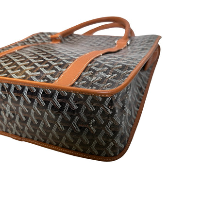 Used GOYARD Goyardine Sac de Voyage Tote Bag Black Brown