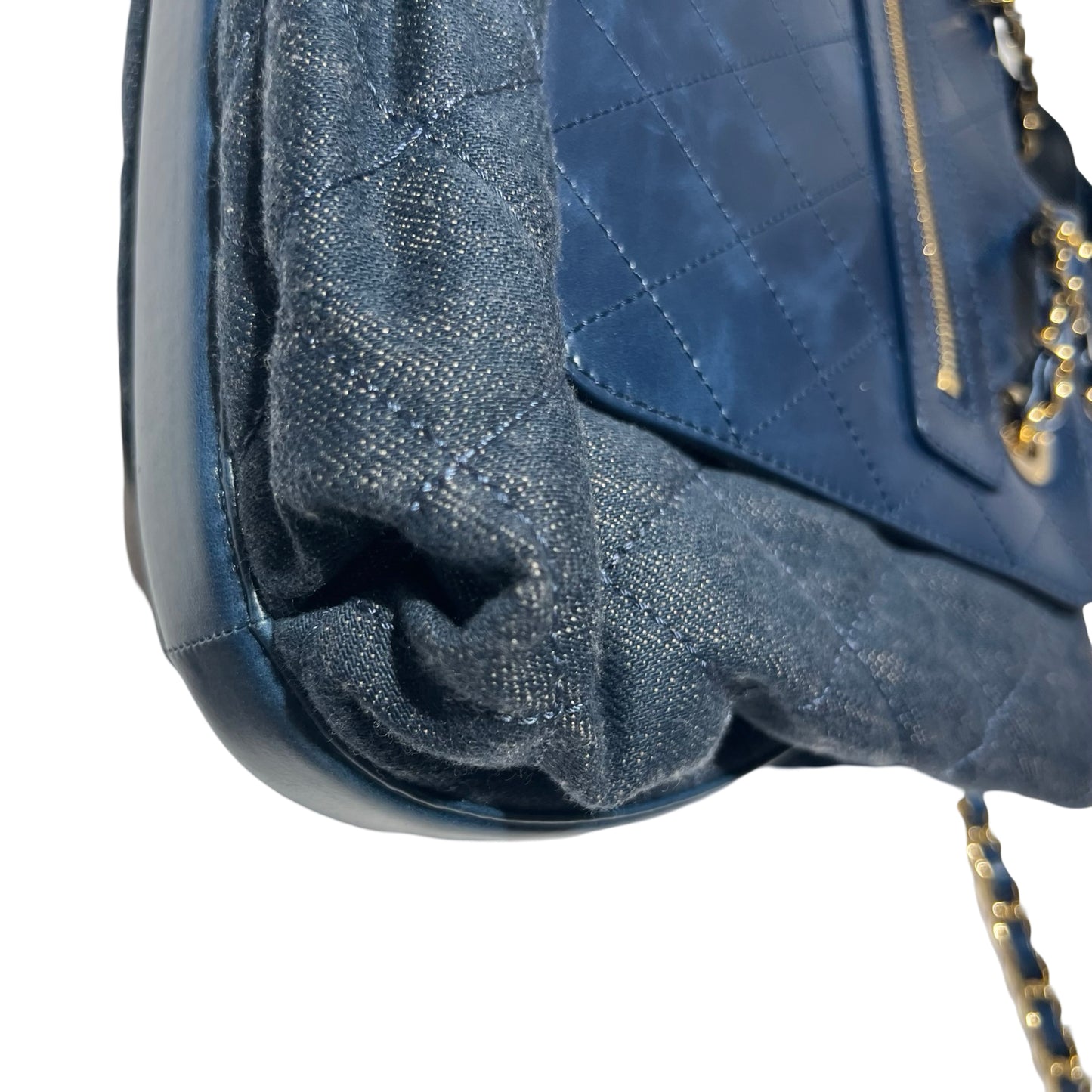 Calf Skin,Denim  Two Way Shoulder Bag [101562]