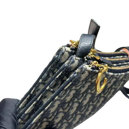 DIOR SADDLE RODEO POUCH BLUE OBLIQUE JACQUARD GHW [3001020]