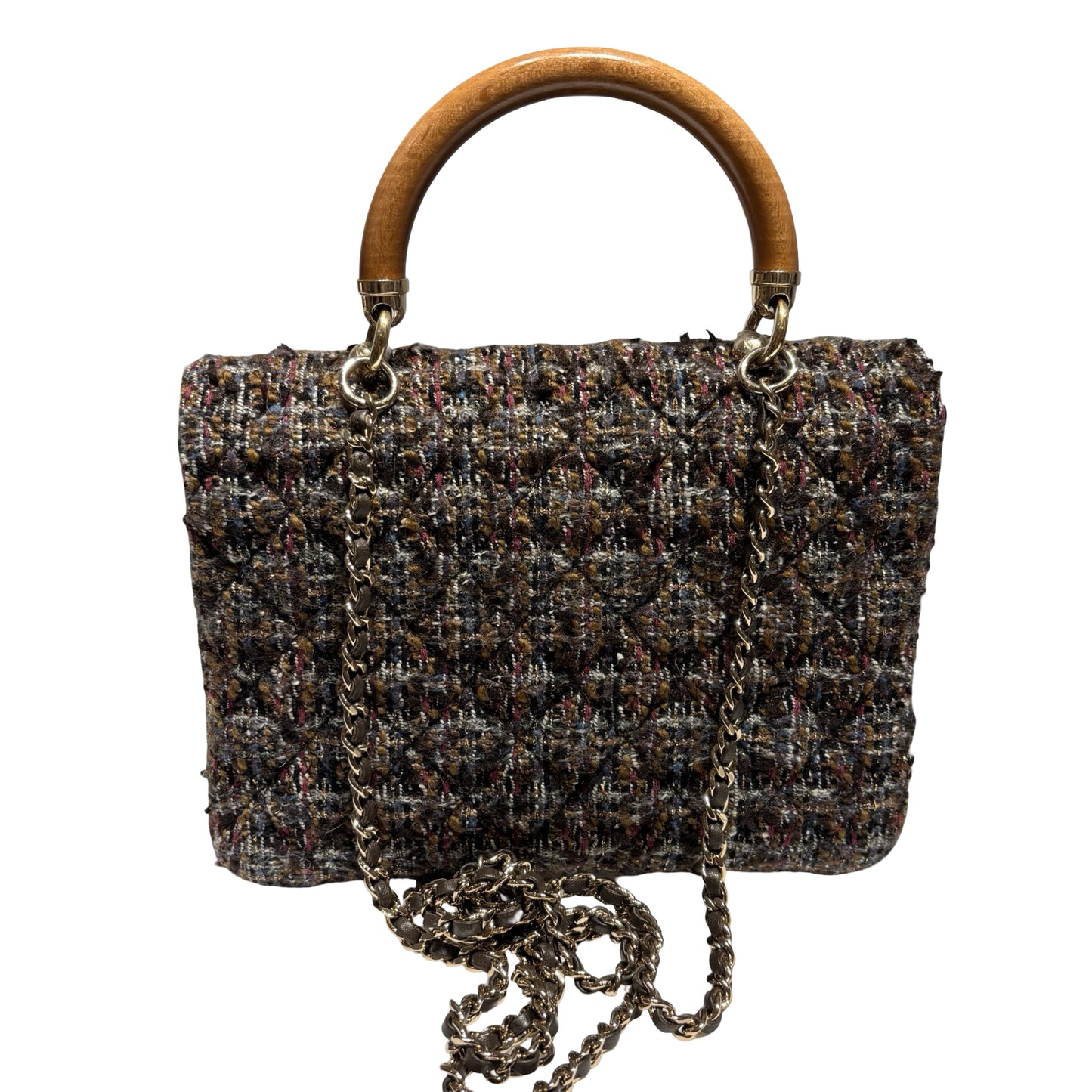 CHANEL KNOCK ON WOOD TOP HANDLE FLAP BAG [3000366]