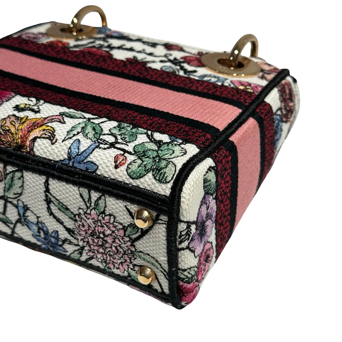 DIOR MINI LADY D-LITE CANVAS MULTICOLOR FLORILEGIO EMBROIDERY GHW [3000163]