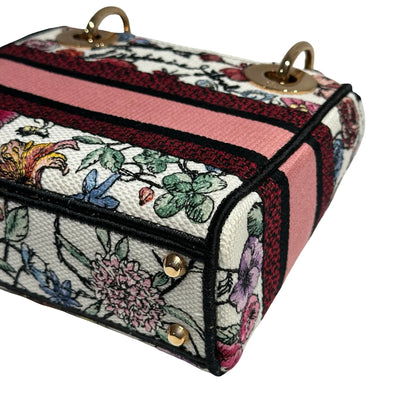 DIOR MINI LADY D-LITE CANVAS MULTICOLOR FLORILEGIO EMBROIDERY GHW [3000163]