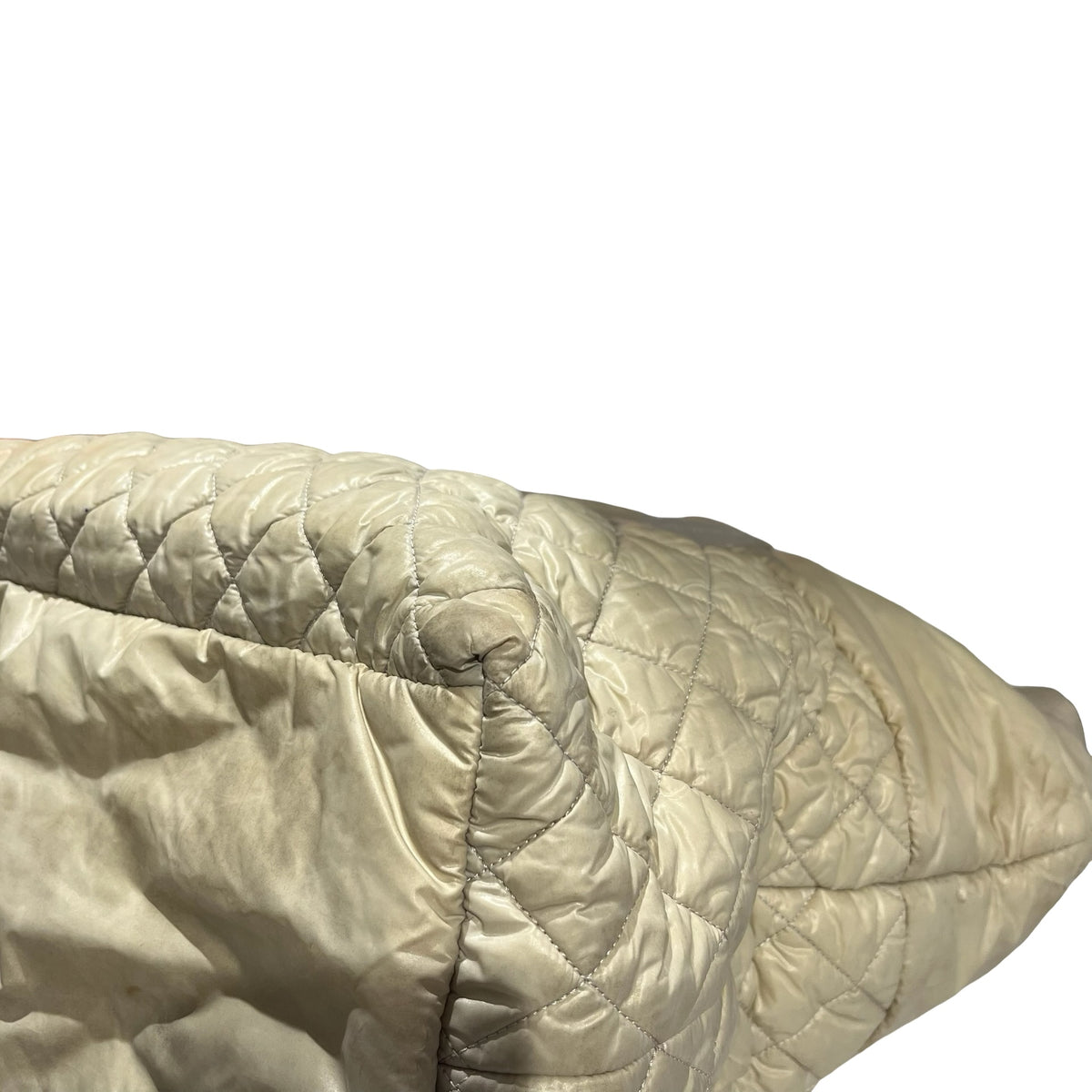 Used CHANEL Quilted Nylon Coco Cocoon Tote Bag Beige