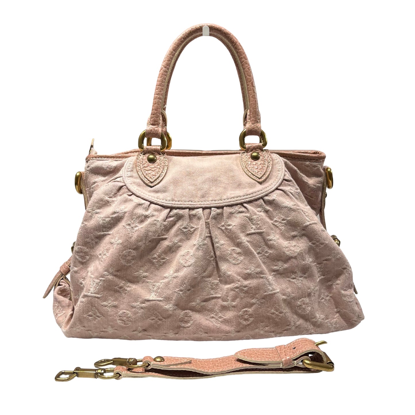 Used LOUIS VUITTON Monogram Denim Denim Pink Tote Bag Pink GHW