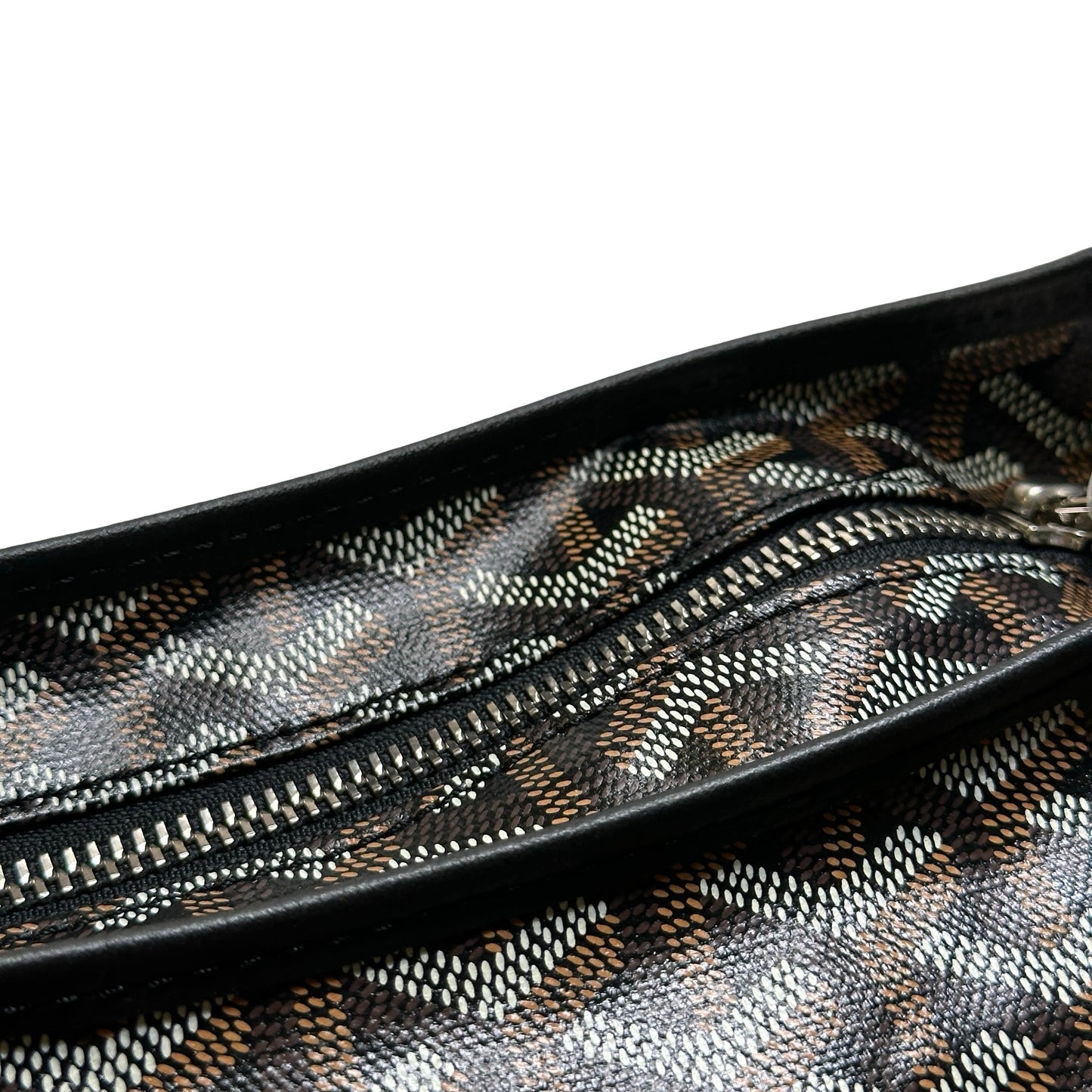 Used GOYARD Monogram BOHEME HOBO Hobo Bag Black Brown White