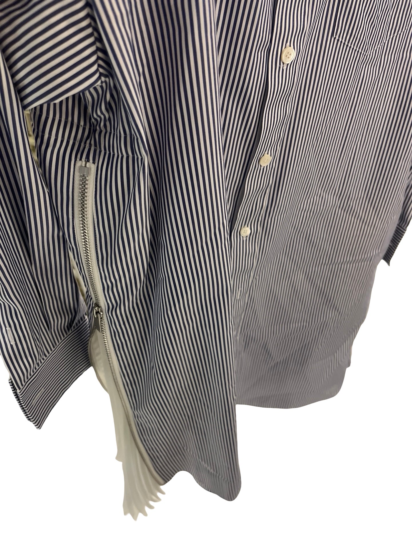 Used SACAI Striped Long Sleeve Shirt Clothes White Blue