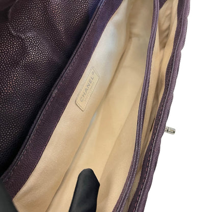 Used Chanel Caviar Leather Chain Purple PHW