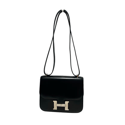Used HERMES Solid color Constance Shoulder Bag Black