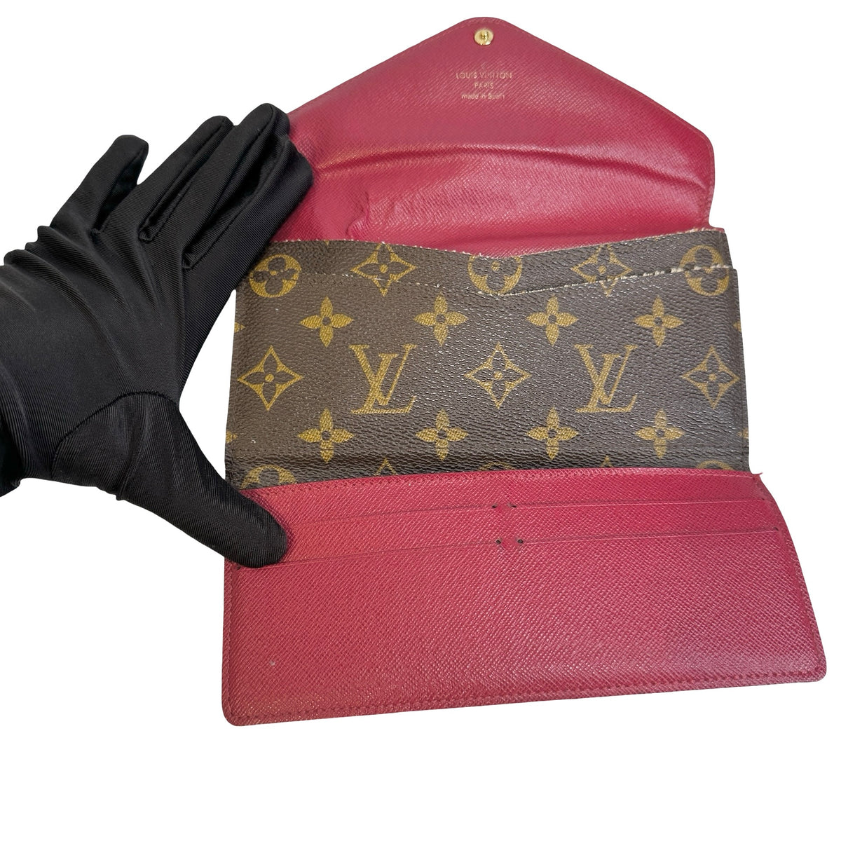 Used LOUIS VUITTON Monogram Canvas Sarah Wallet Long wallet Brown Gold