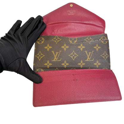 Used LOUIS VUITTON Monogram Canvas Sarah Wallet Long wallet Brown Gold