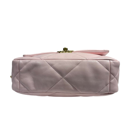 CHANEL 19 SMALL SIZE BABY PINK GHW CHAIN SHOULDER BAG[3001185]