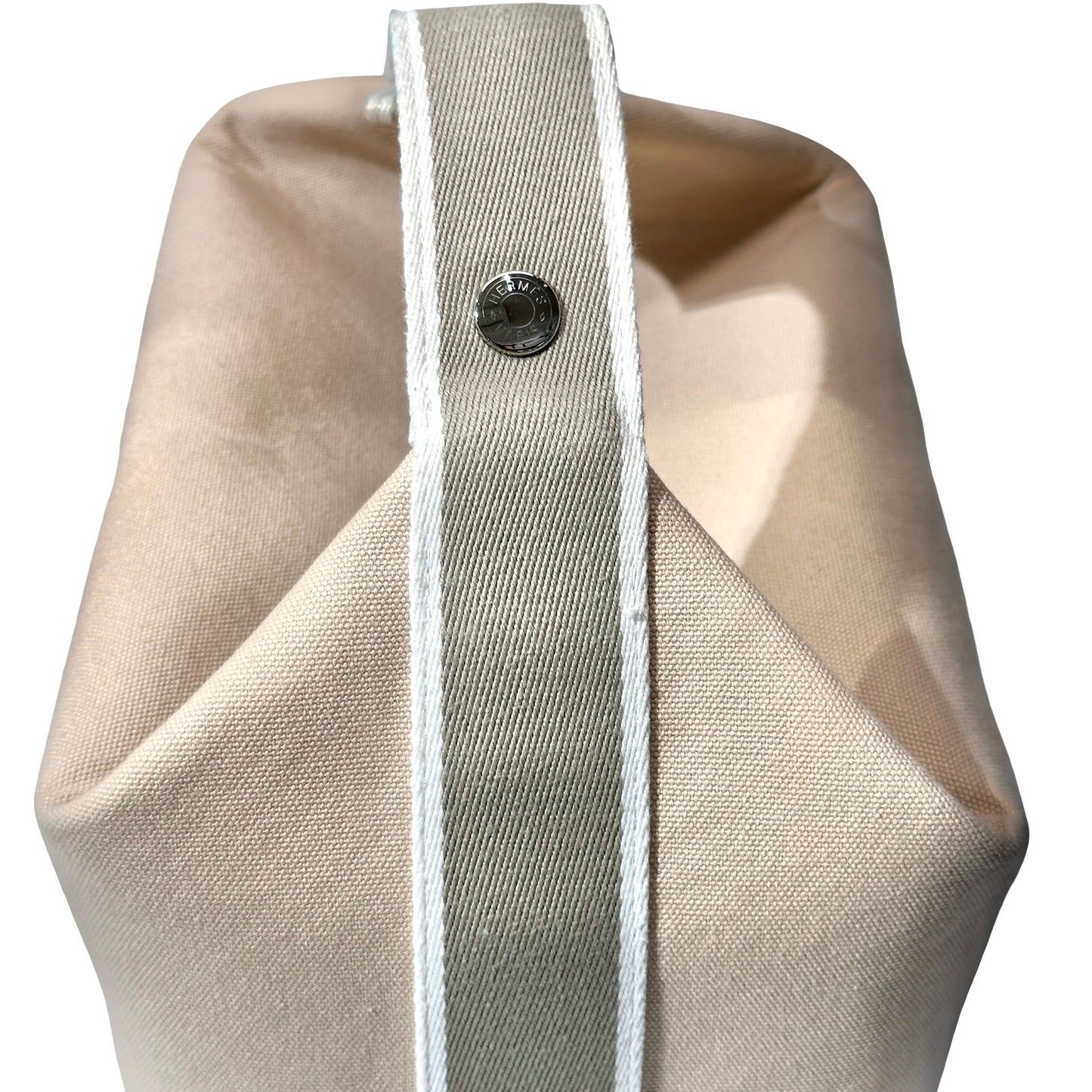 HERMES Canvas Bride-a-Brac GM Pouch Beige