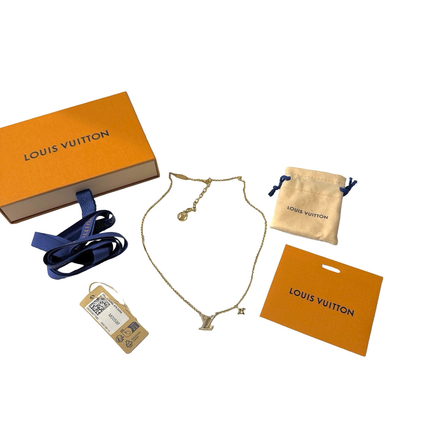 New LOUIS VUITTON Logo necklace M00596 Necklace GHW